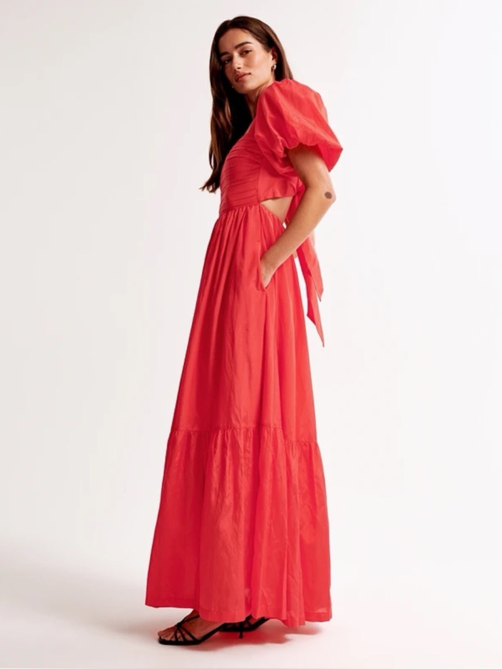NWT Abercrombie & Fitch Emerson Drama Bow Back Maxi Dress